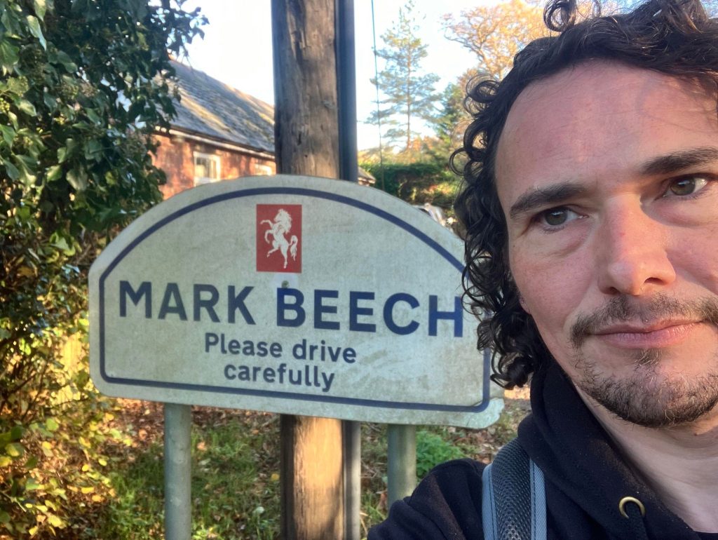 A selfie of Mark Beech, at Mark Beech - were he is told to drive carefully
